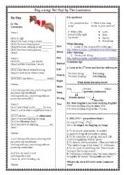 English Worksheet: sing a song- duration form