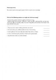 English Worksheet: Was/were warm up activity