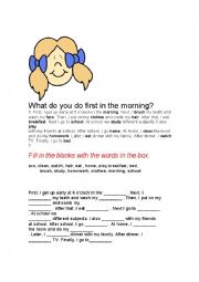 English Worksheet: What do you do in the morning?