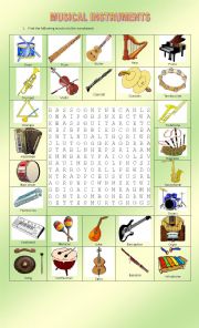 English Worksheet: MUSICAL INSTRUMENTS