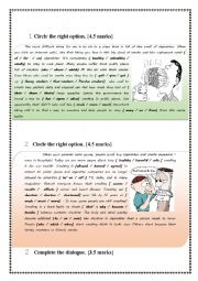 English Worksheet: environment and health