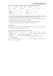 English Worksheet: A world language