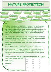 English Worksheet: Nature protection