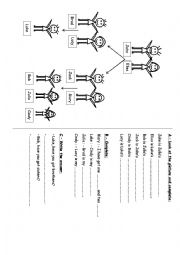 English Worksheet: Test : the family
