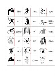 English Worksheet: Verbs, present continuous DOMINO or PELMASIN