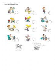 English Worksheet: My routine