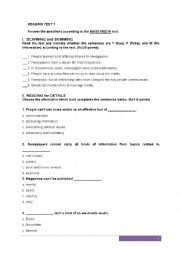 English Worksheet: MASS MEDIA_CLONING