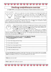 English Worksheet: Reading Comprehension 