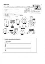 English Worksheet: Letter Fun - Write about you