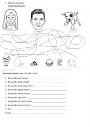 English Worksheet: Like - present simple