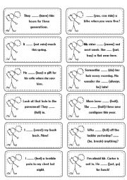 English Worksheet: Tenses Cards - Grammar can be fun!