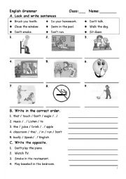 English Worksheet: How to use imperative sentences