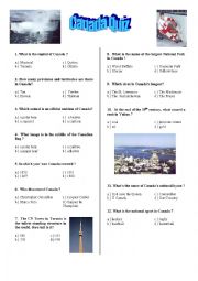 English Worksheet: Canada Quiz