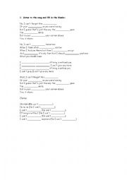English Worksheet: Song lyrics