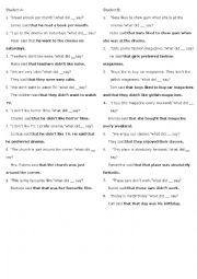 English Worksheet: reported speech