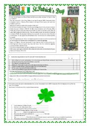 English Worksheet: St. Patricks Day