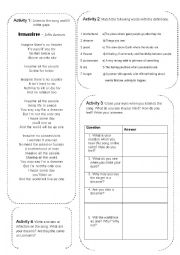 English Worksheet: Imagine