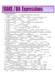 English Worksheet: make and do