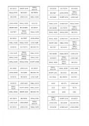 English Worksheet: Bingo parts of the body + adjectives