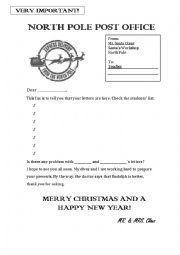 English Worksheet: Santa has sent a letter!