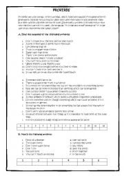 English Worksheet: Proverbs