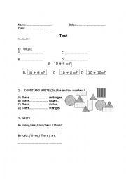 English Worksheet: There is/ There are...Numbers