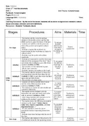 English Worksheet: Cultural Values