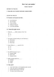 English Worksheet: How I met your mother 1x7 video-lesson