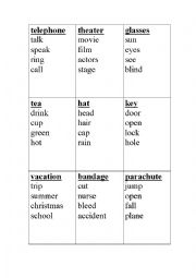 English Worksheet: Taboo Cards