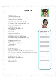 English Worksheet: SONG RIHANNA STAY