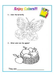 English Worksheet: Enjoy Colors