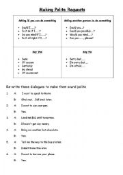 English Worksheet: Making polite requests