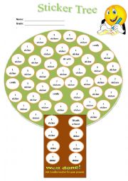 English Worksheet: Sticker Tree Award system