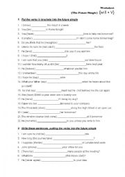 English Worksheet: going to vs will