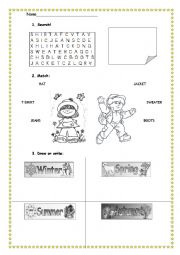 English Worksheet: Clothes