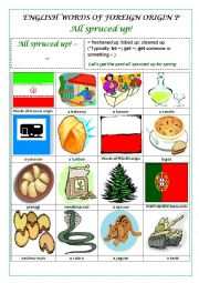 English Worksheet: ENGLISH WORDS OF FOREIGN ORIGIN (P)