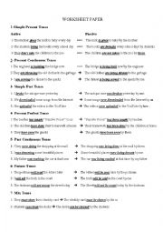 English Worksheet: passive