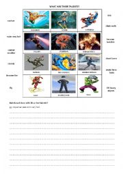 English Worksheet: SUPERHEROES