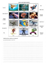 English Worksheet: SUPERHEROES