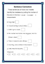 English Worksheet: sentence building