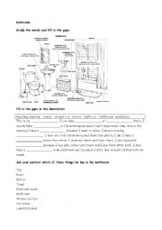 English Worksheet: Bathroom