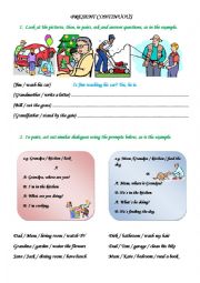 English Worksheet: In pairs - present continuous
