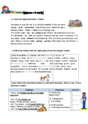 English Worksheet: end of term test 7th form language part
