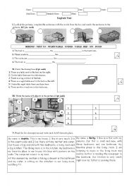 English Worksheet: House Furniture and Prepositions of Place