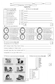 English Worksheet: The Time and Daily Routine