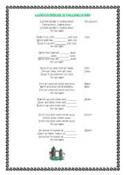 English Worksheet: London Bridge is falling down song F8Y