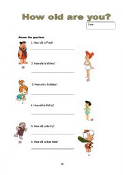 English Worksheet: how old are you?