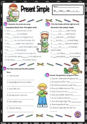 English Worksheet: PRESENT  SIMPLE