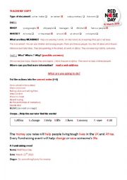 English Worksheet: RED NOSE DAY  March 15th 2013