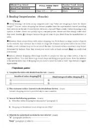 9th form end of term test 2